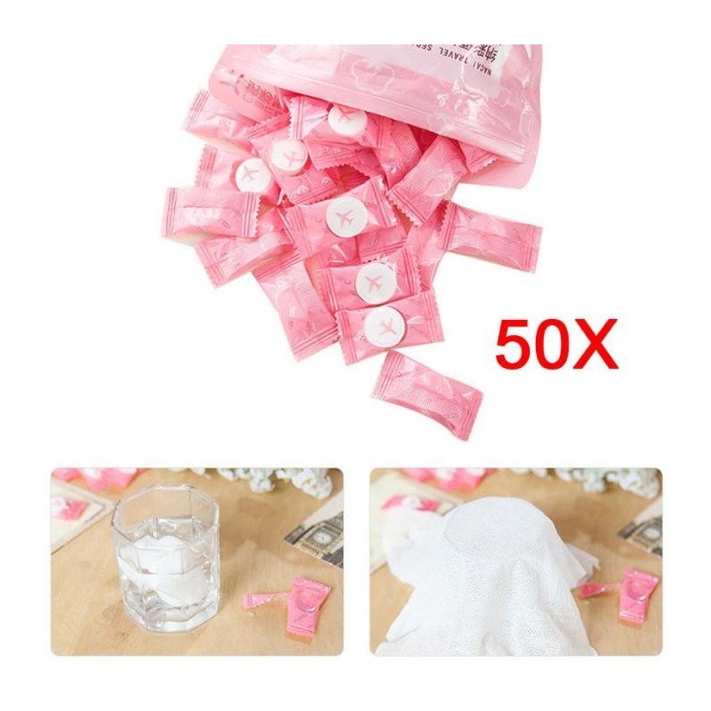 Compressed towel - travel towel - cotton 50 piecesTextile