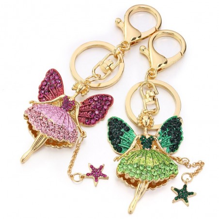 Crystal angel with a star - keyringKeyrings