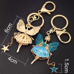 Crystal angel with a star - keyringKeyrings