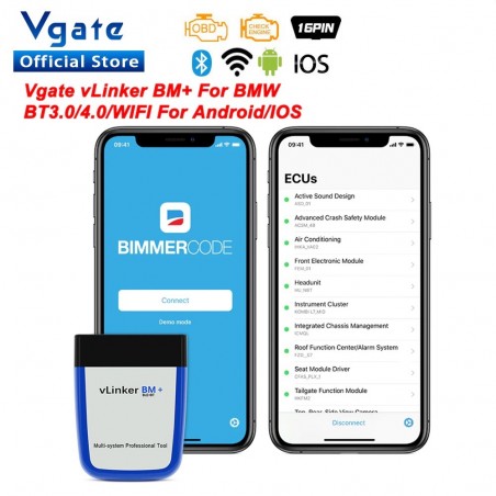 Vgate vLinker BM - OBD2 - BMW - ELM327 V2.2 - PK ELM 327 - Bluetooth - WiFi - car scanner / diagnostic toolDiagnosis