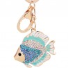 Crystal fish - gold - keyringKeyrings