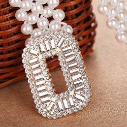 Elegant elastic belt with pearls & crystalsBelts