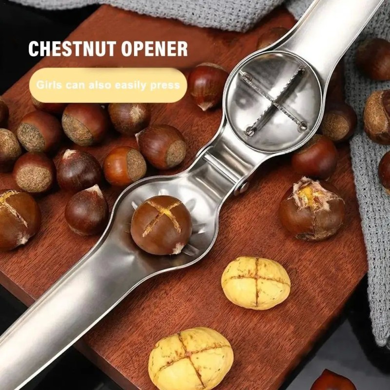 2 in 1 Stainless steel Quick Chestnut opener - Walnut - nut crackerTools
