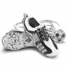 Football soccer shoe with rhinestone - keyringKeyrings