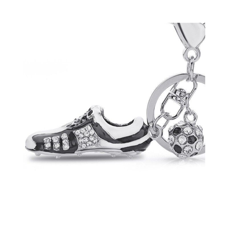 Football soccer shoe with rhinestone - keyringKeyrings