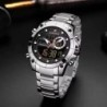 NAVIFORCE 9163 Men's Electronic Quartz Watch Luminous Calendar Casual Sports Waterproof Stainless Steel Strap Watches for Men