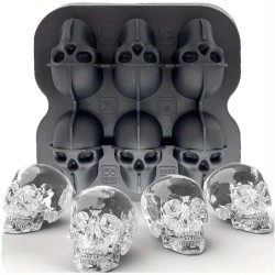 Skull ice ball mold - 3D silicone skull ice tray for cocktails - 6 piecesBar supply