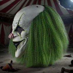 Green hair skeleton joker mask - Scary luminous clown headMasks
