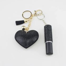Diamond heart keychain - with fashionable lanyard mini perfume bottlePerfumes