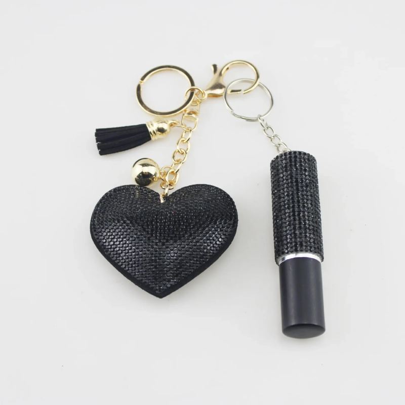 Diamond heart keychain - with fashionable lanyard mini perfume bottlePerfumes
