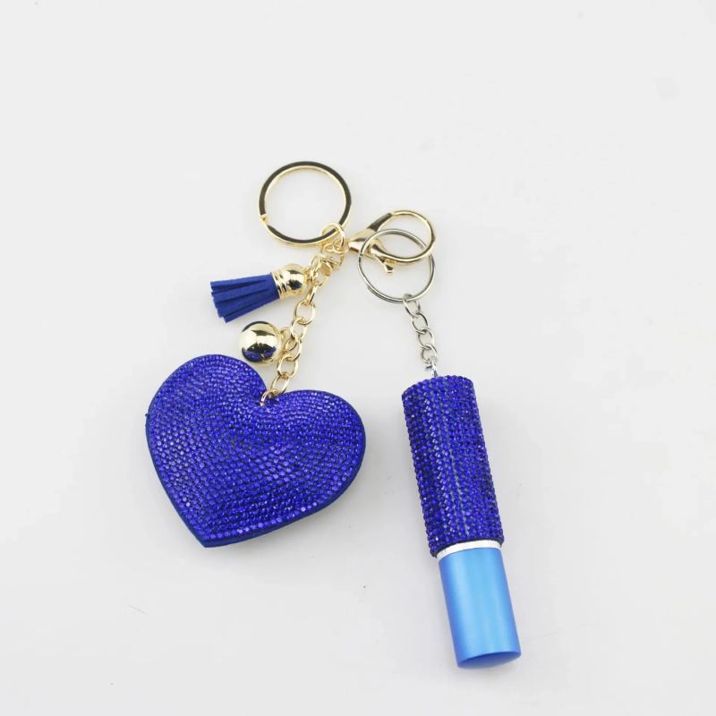 Diamond heart keychain - with fashionable lanyard mini perfume bottlePerfumes