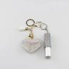 Diamond heart keychain - with fashionable lanyard mini perfume bottlePerfumes