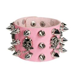 Non-Conformist Leather Bracelet Street Dance Performance Ghost Head Couple's Holiday Gift Wristband Punk Style JewelryBracelets