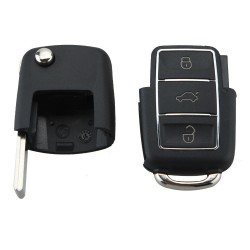 VW Jetta Beetle - 3 button - uncut blade - remote car key case - shellKeys