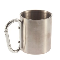 Stainless steel camping cup - mug - aluminum carabiner - 180mlOutdoor & Camping