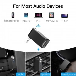 Récepteur Bluetooth sans fil Ugreen 3.5mm Jack Audio Adaptateur de musique avec microphone
