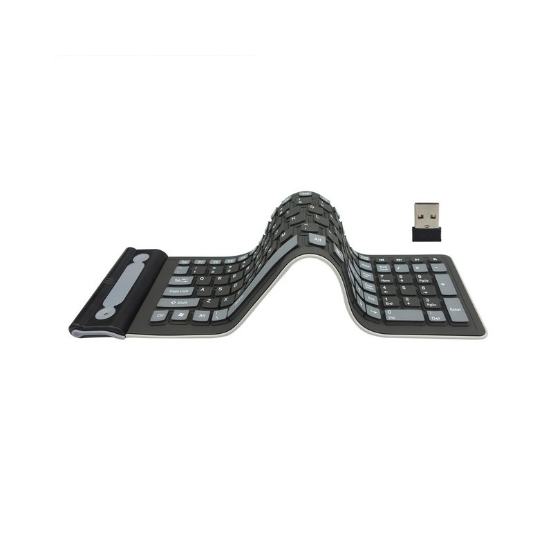 Silicone flexible - pliable - sans fil - clavier 107 clés - russe - Qwerty