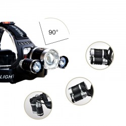 Forehead headlight - zoom flashlight - torch - 3 XML-T6 LED lampSport & Outdoor