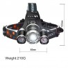 Forehead headlight - zoom flashlight - torch - 3 XML-T6 LED lampSport & Outdoor
