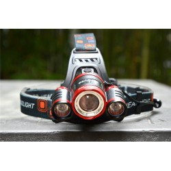 Forehead headlight - zoom flashlight - torch - 3 XML-T6 LED lampSport & Outdoor