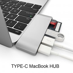 5 en 1 USB 3 Hub Multi Type C Adapter Card Reader