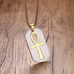 Removable Egyptian Ankh cross pendant stainless steel necklaceNecklaces
