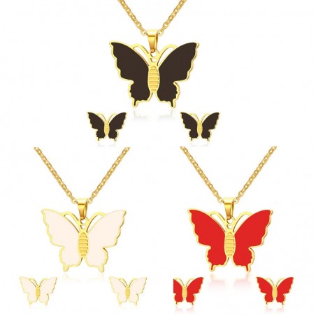 Collana di farfalla e orecchini Set di gioielli
