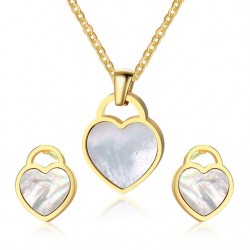 Collana a forma di cuore e orecchini Set di gioielli
