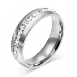 Oro - anello classico argento con zirconia