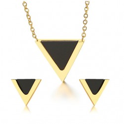 Triangolo orecchini e collana - set di gioielli