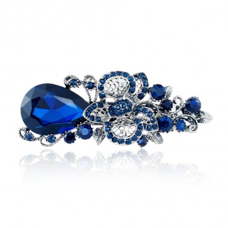 Big blue crystal flower - hair clip - hairpinHair clips