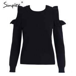 Elegant Off Shoulder Knitted Sweater JumperHoodies & Jumpers