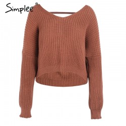 Backless Lace-Up pullover - sweater knittedHoodies & Jumpers