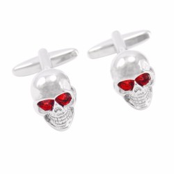 Skull with red eyes - skeleton head cufflinksCufflinks