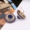 Natural Blue Stone Vintage Crystal EarringsEarrings