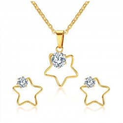 Collana e orecchini a cinque stelle Set di gioielli