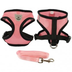 Puppy & dog breathable nylon mesh harness & leash setCollars & Leads