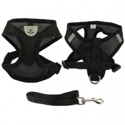 Puppy & dog breathable nylon mesh harness & leash setCollars & Leads