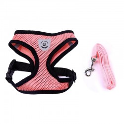 Puppy & dog breathable nylon mesh harness & leash setCollars & Leads