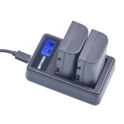 Caricabatteria USB Dual LCD per DMW-BLF19 BLF19GK BLF19PP DMC-GH3 GH3A GH3AGK