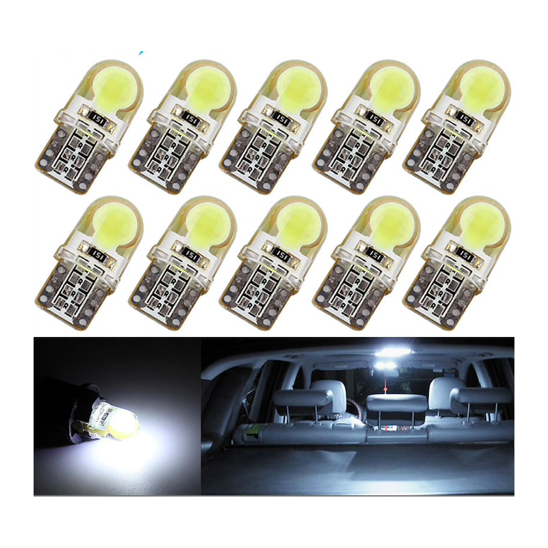 T10 W5W LED COB lampe de voiture ampoule 10 pcs