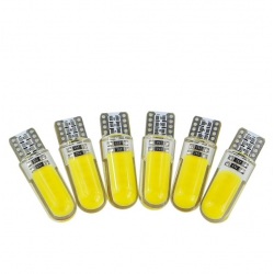 T10 W5W LED COB luce in silicone auto segnale lampada 12V 194 501 lampadina 10 pezzi