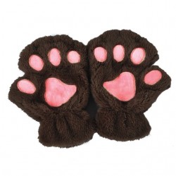 Bear paw mittens - plush fingerless glovesGloves