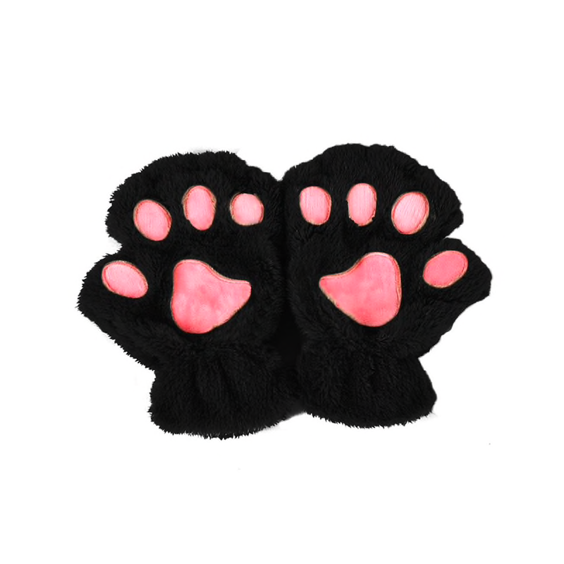 Bear paw mittens - plush fingerless glovesGloves
