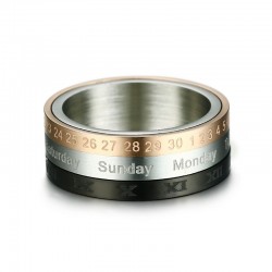 Rotatable 3 parties bague chiffres romains