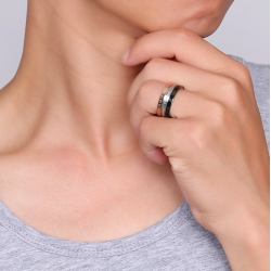 Rotatable 3 parties bague chiffres romains