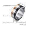 Rotatable 3 parties bague chiffres romains
