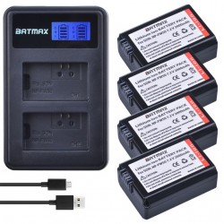 Batteria NP-FW50 NP e doppio caricatore LCD USB per Sony A6000 5100 a3000 a35 A55 a7s II alfa 55 alfa 7 A72 A7R Nex7 NE 4 pz