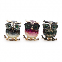 Owl with lunettes - brooch