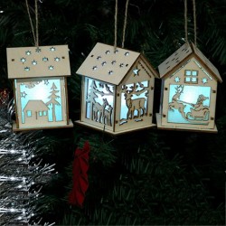 Wooden Christmas house with LED - do it yourselfChristmas